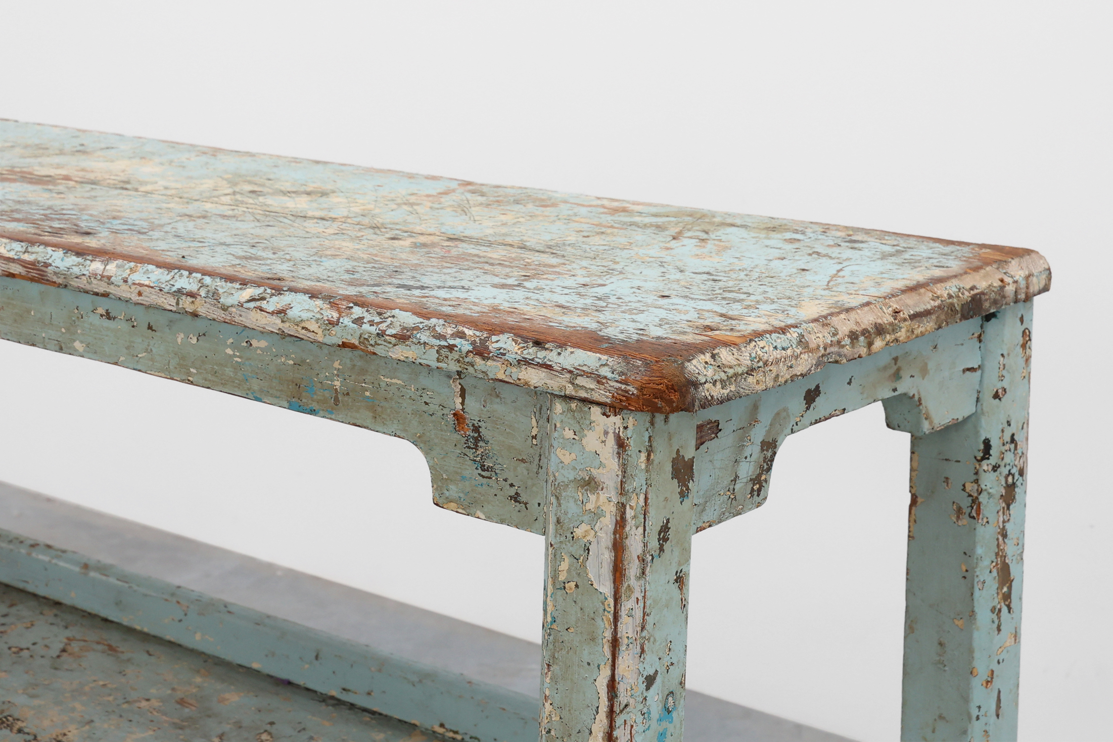 Industrial console with patina of old layers of paint, France ca. 1900thumbnail